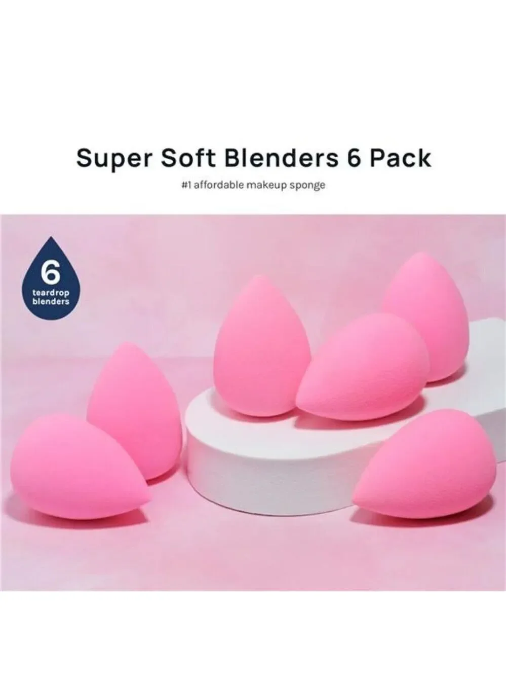 AOA Makeup Sponge Set Wonder Blender Latex Free Soft Beauty Blender Set of 6